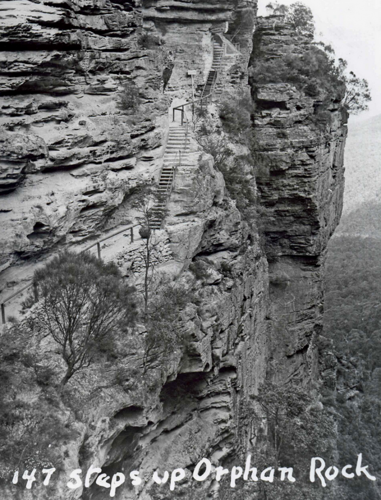 Steps up Orphan Rock