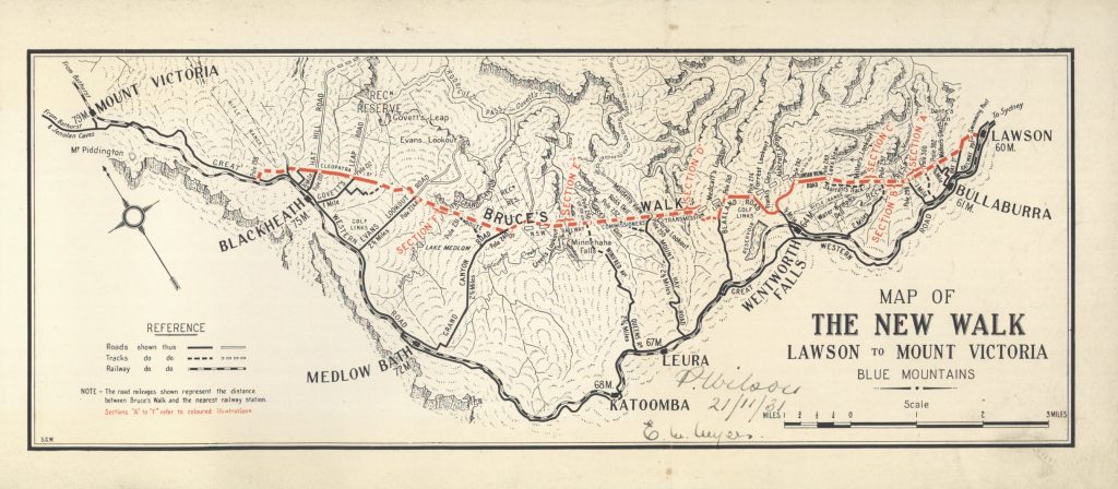 The new walk across the Blue Mountains Map